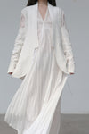 marc le bihan stitching kimono jacket 2201-E21 OFF WHITE